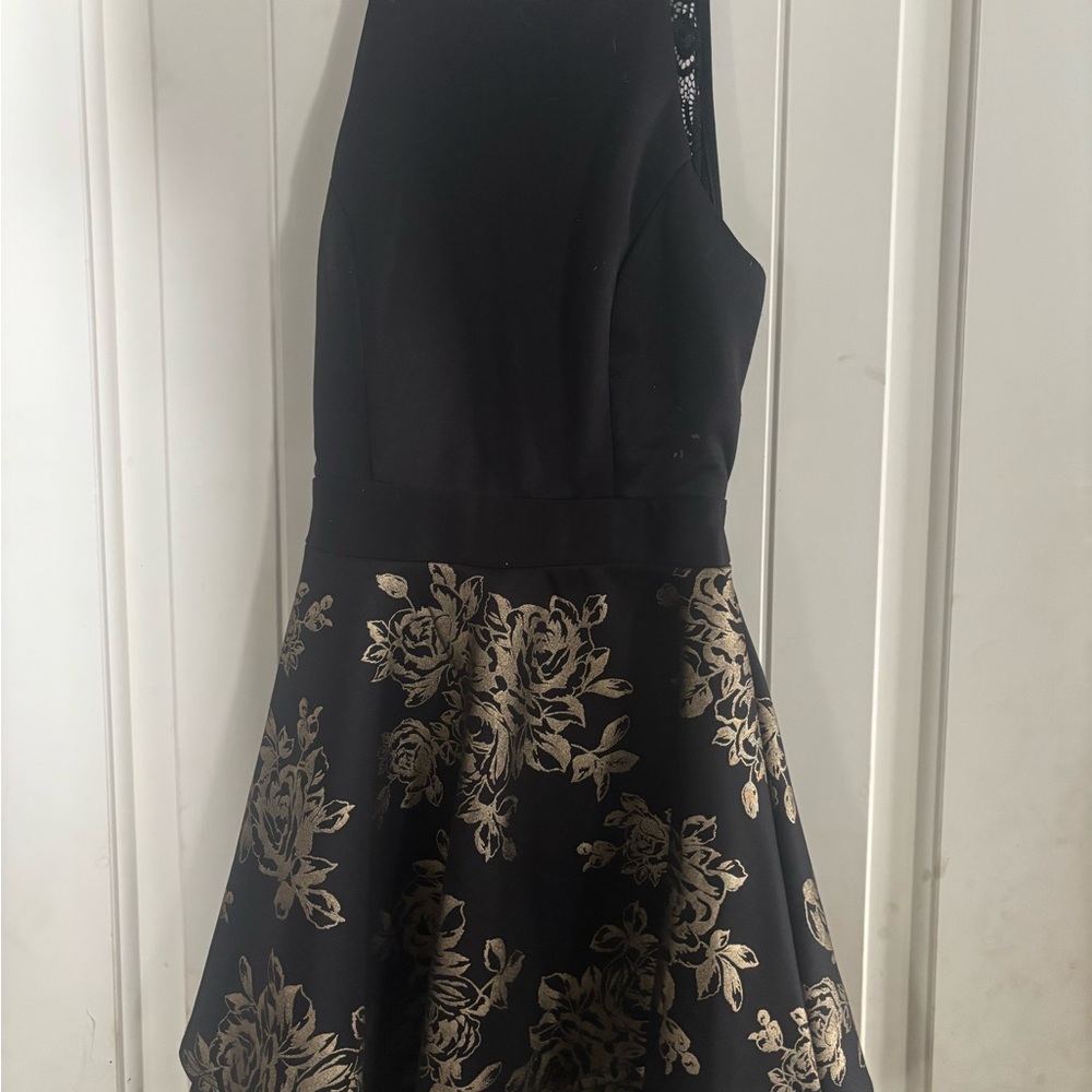 Elegant Black and Gold Kids Dress